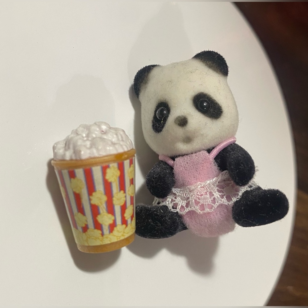 🐼Calico Critters: Mini panda with popcorn bucket